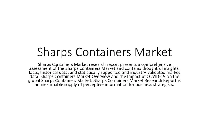 sharps containers market