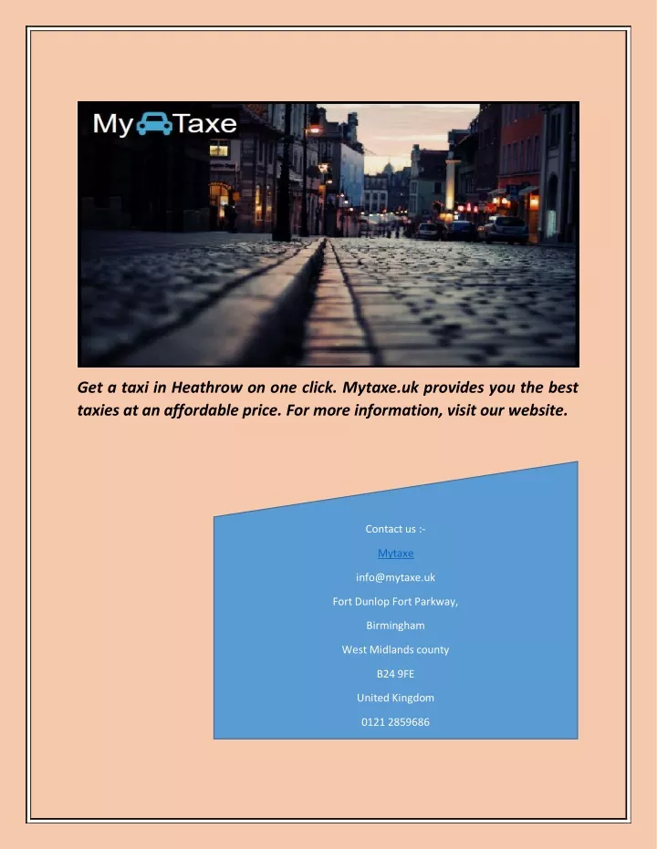 get a taxi in heathrow on one click mytaxe