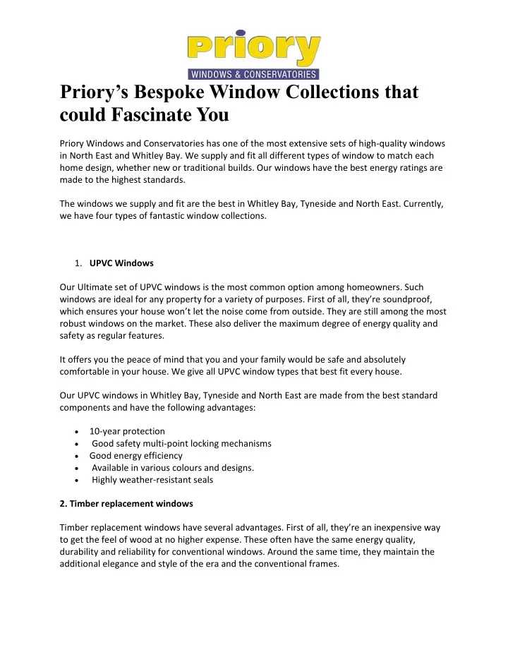 priory s bespoke window collections that could