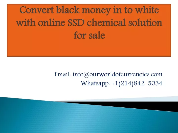 convert black money in to white with online ssd chemical solution for sale
