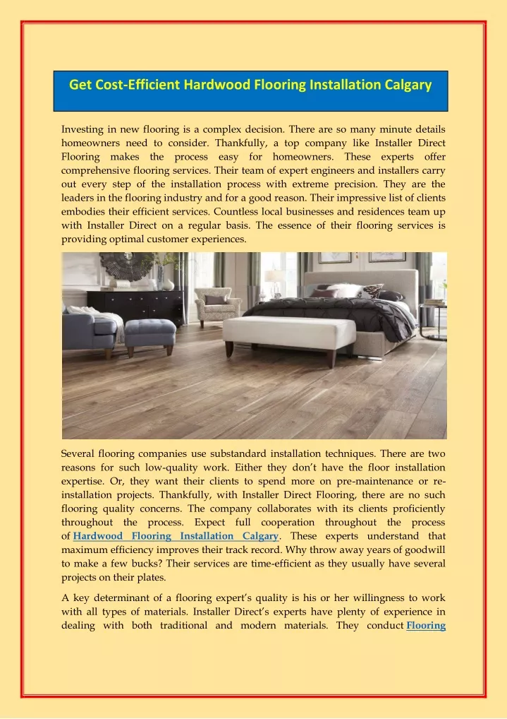 get cost efficient hardwood flooring installation