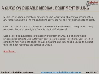 A Guide on Durable Medical Equipment Billing