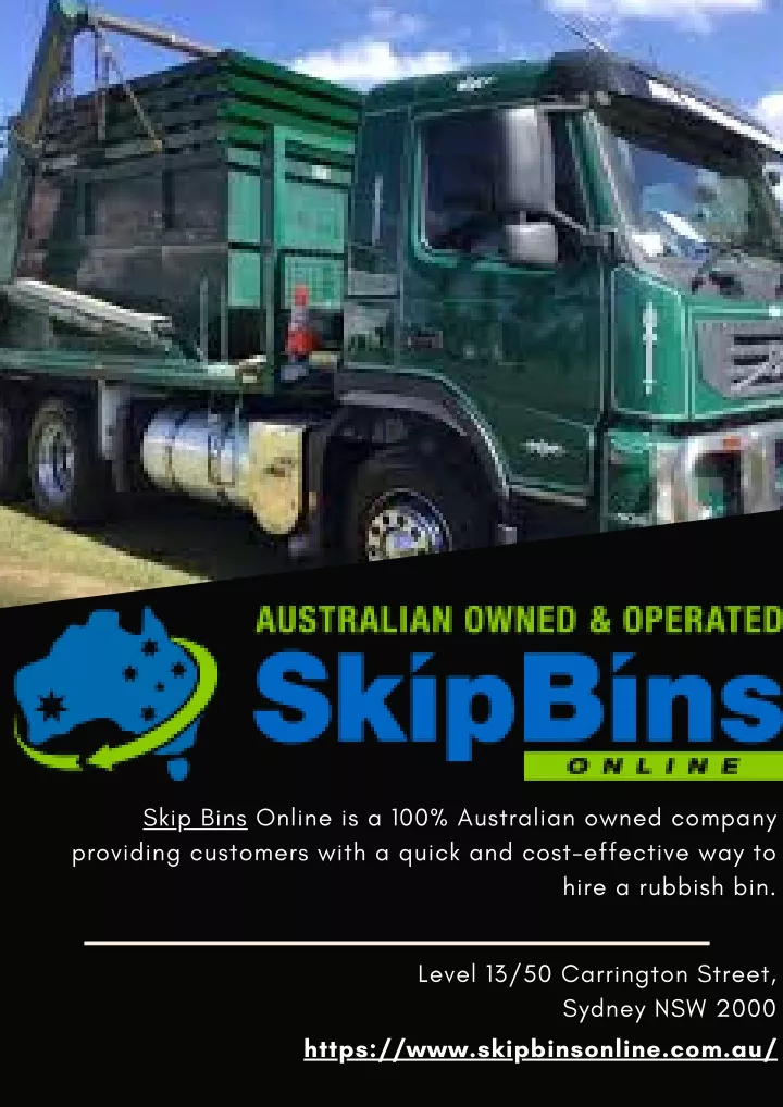 skip bins online is a 100 australian owned
