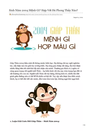 sinh n m 2004 m nh g h p v i phong th y n o