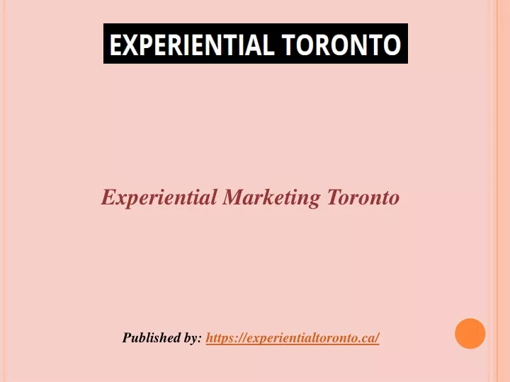 experiential marketing toronto published by https