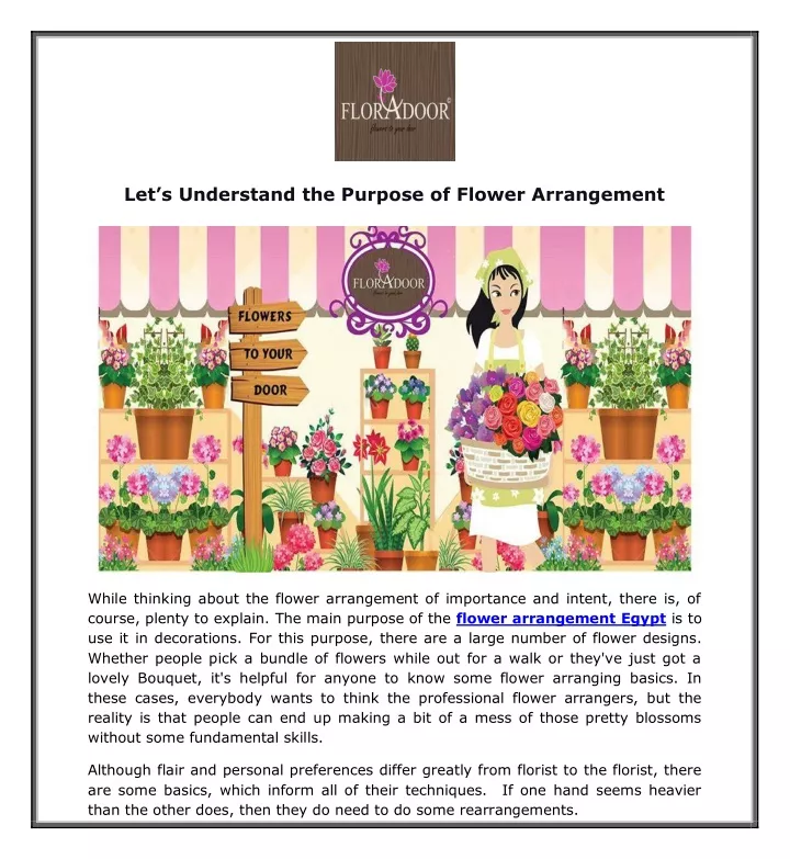 let s understand the purpose of flower arrangement