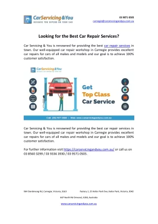 Looking for the Best Car Repair Services?