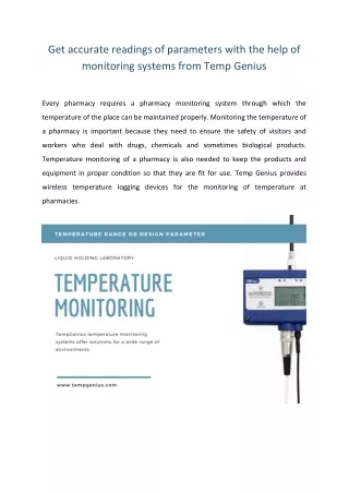 get accurate readings of parameters with the help
