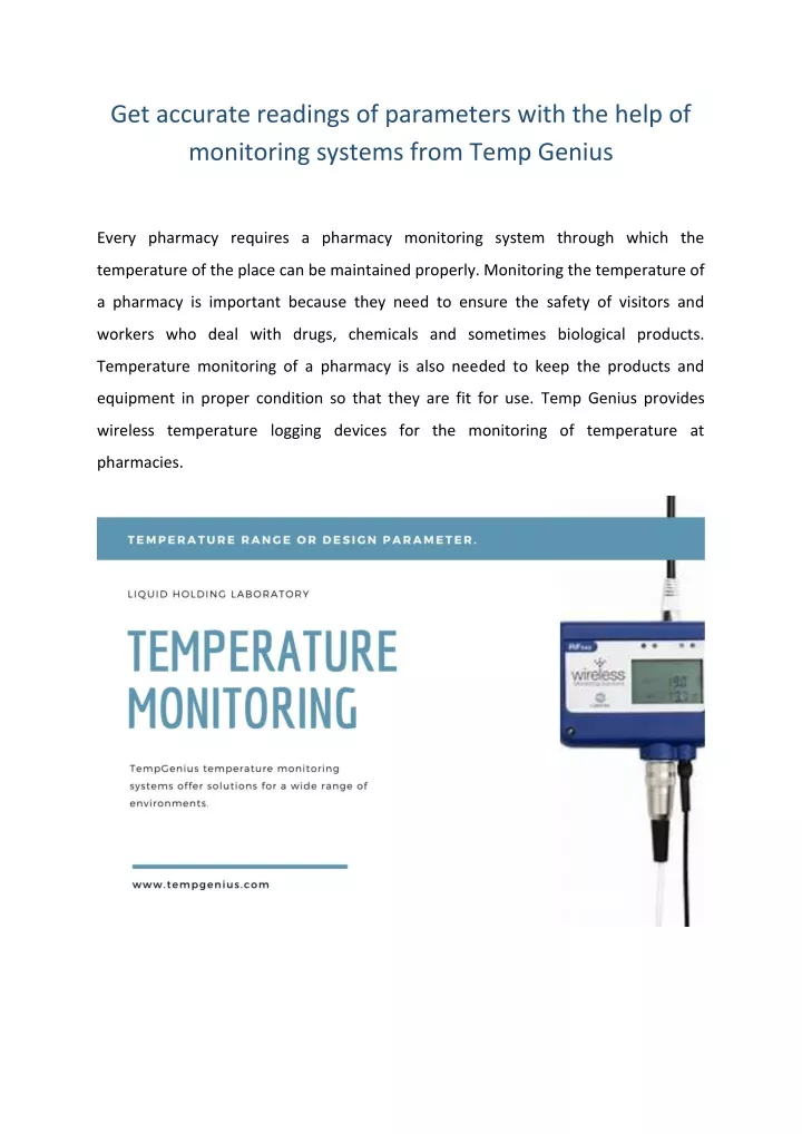 get accurate readings of parameters with the help