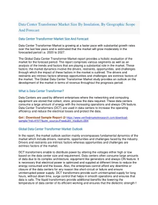 data center transformer market size by insulation