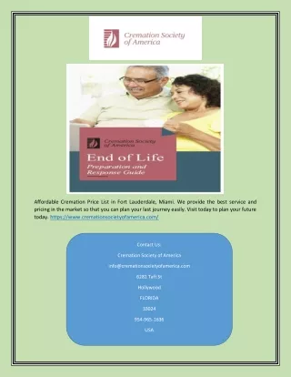 affordable cremation price list in fort