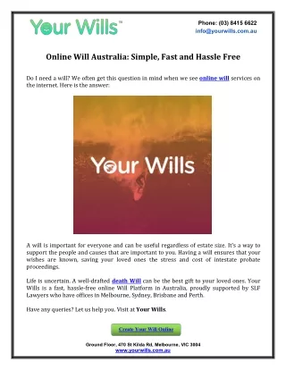 Online Will Australia: Simple, Fast and Hassle Free