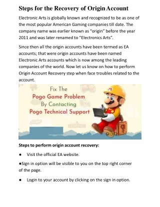 steps for the recovery of origin account