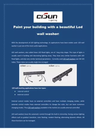 Paint your building with a beautiful Led wall washer!