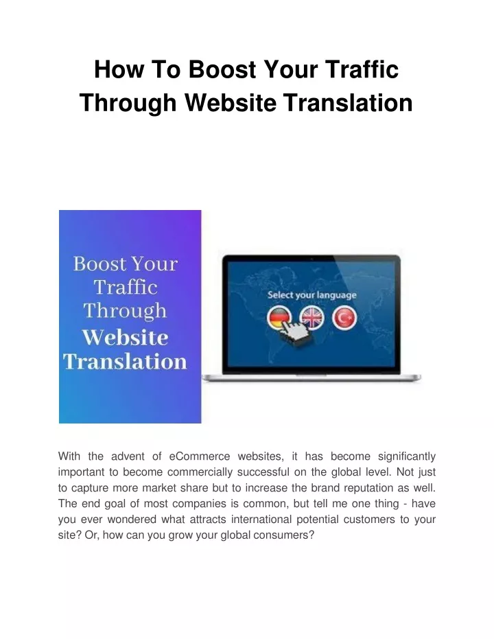 how to boost your traffic through website translation