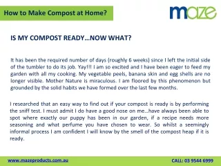 Learn How to Make Compost at Home? - Maze Products