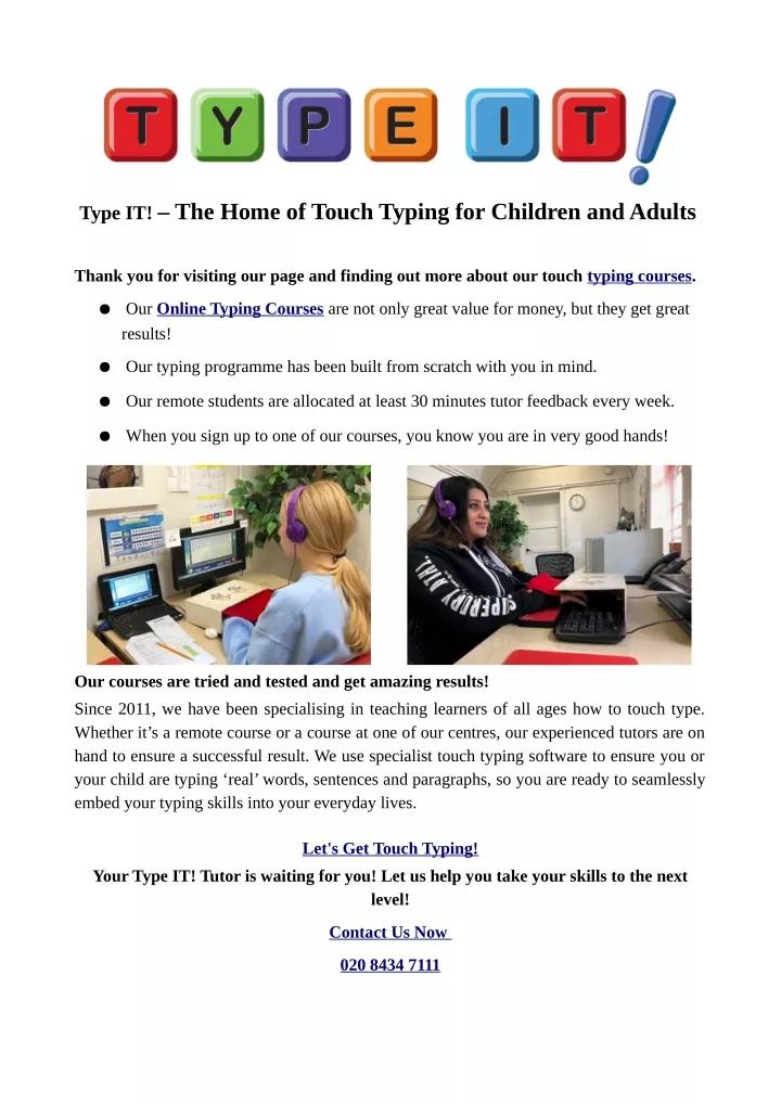type it the home of touch typing for children