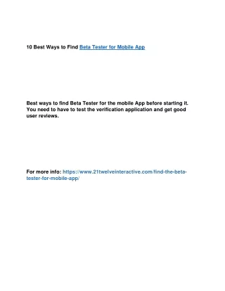 10 best ways to find beta tester for mobile app