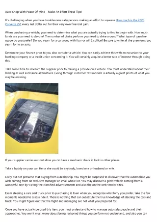 auto shop with peace of mind make an effort these