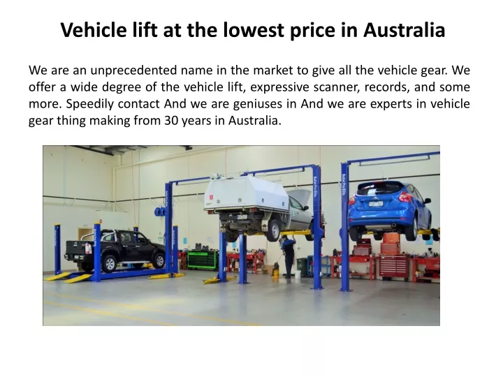 vehicle lift at the lowest price in australia