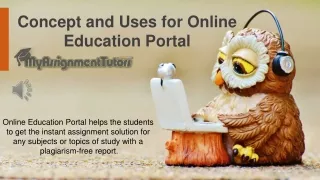 Concept and Uses for Online Education Portal