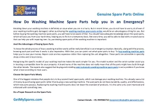 how do washing machine spare parts help