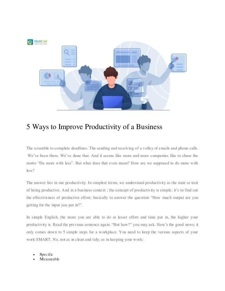 5 ways to improve productivity of a business
