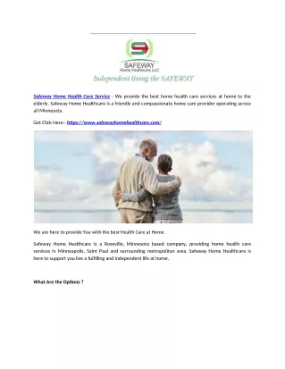 safeway home health care service we provide