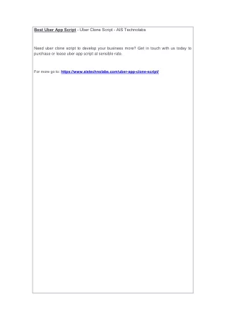 best uber app script uber clone script