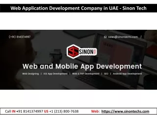 Web Application Development Company in UAE - Sinon Tech