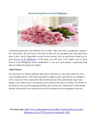 best growing flowers in the philippines