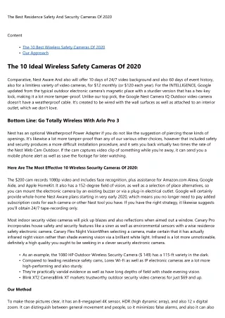 the best residence safety and security cameras
