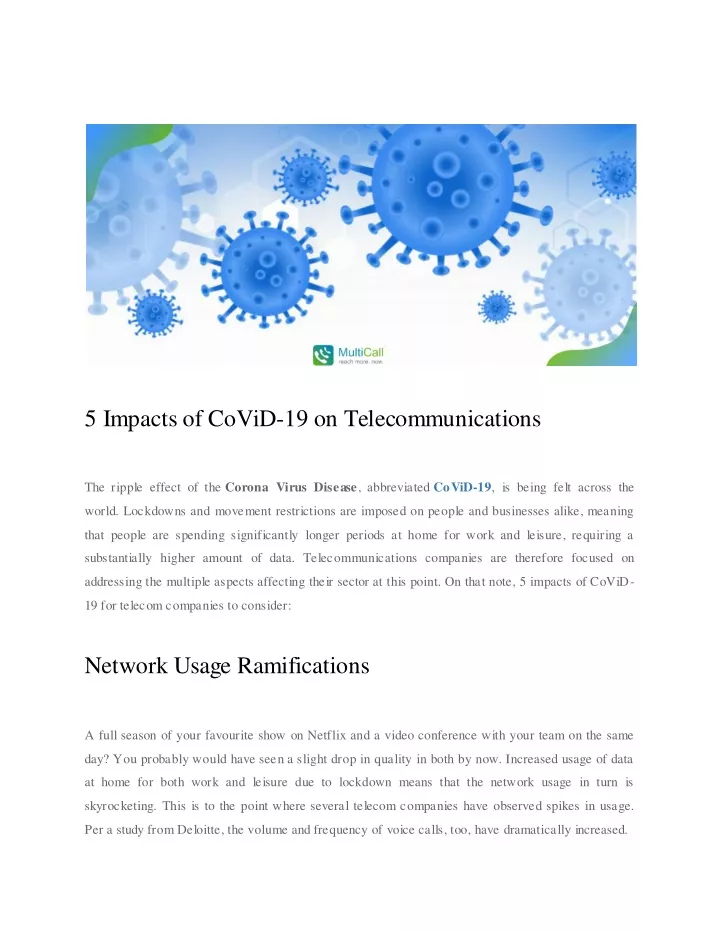 5 impacts of covid 19 on telecommunications