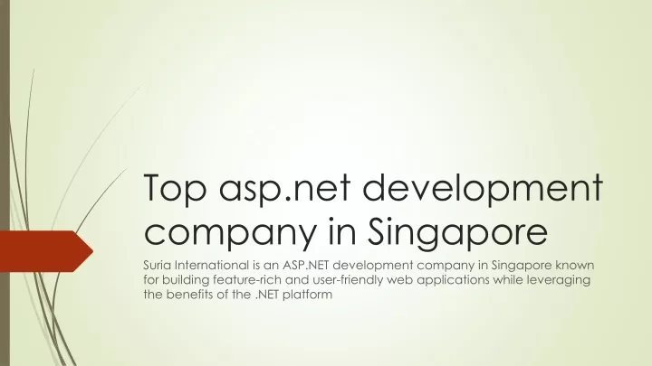 top asp net development company in singapore