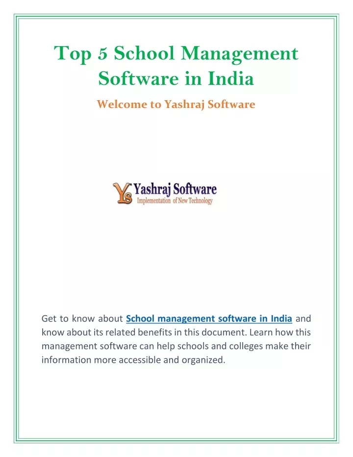 top 5 school management software in india