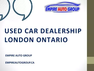 Used Car Dealerships London Ontario