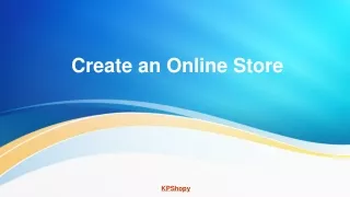 create an online store