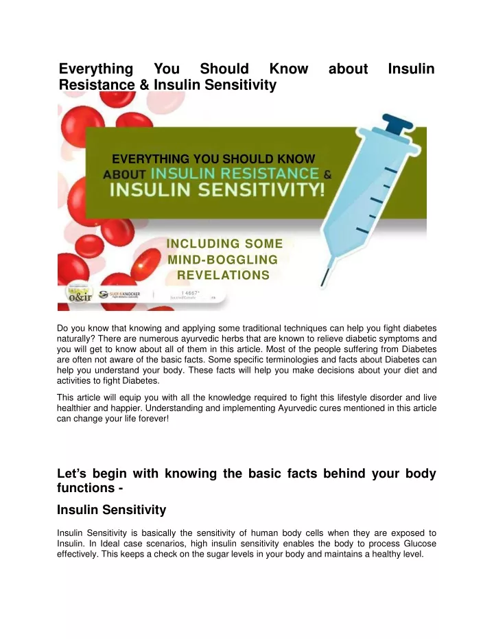 everything you should know about insulin