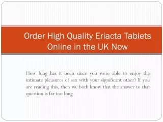 Order High Quality Eriacta Tablets Online in the UK Now