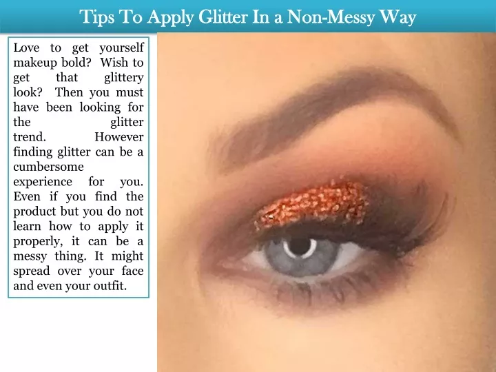 tips to apply glitter in a non messy way