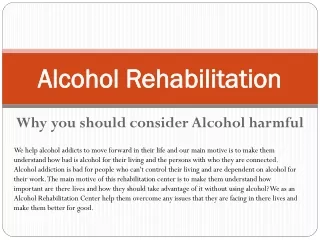 Alcohol rehabilitation center noida