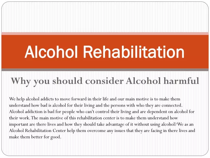 alcohol rehabilitation