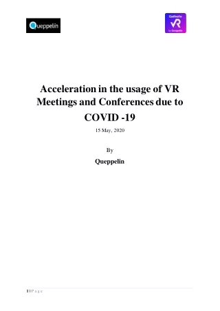 Acceleration in the usage of Virtual Reality meetings and conferences due to covid-19