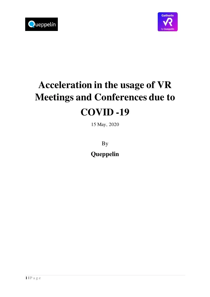 acceleration in the usage of vr meetings