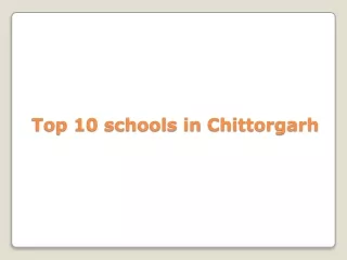 Top 10 schools in Chittorgarh