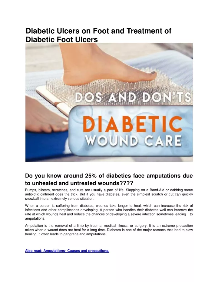diabetic ulcers on foot and treatment of diabetic