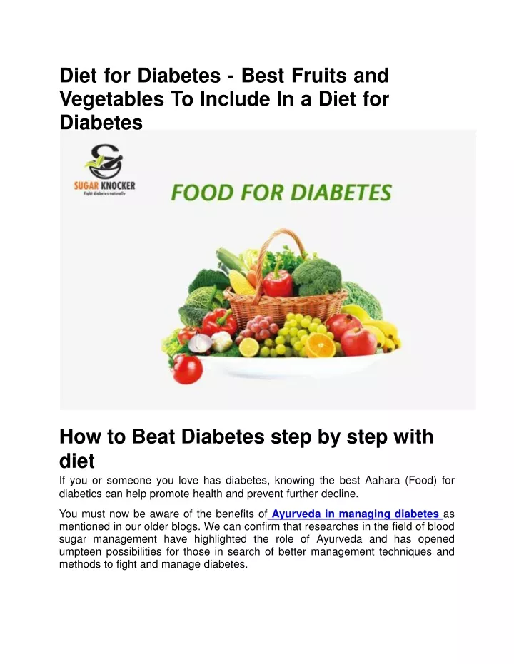 diet for diabetes best fruits and vegetables