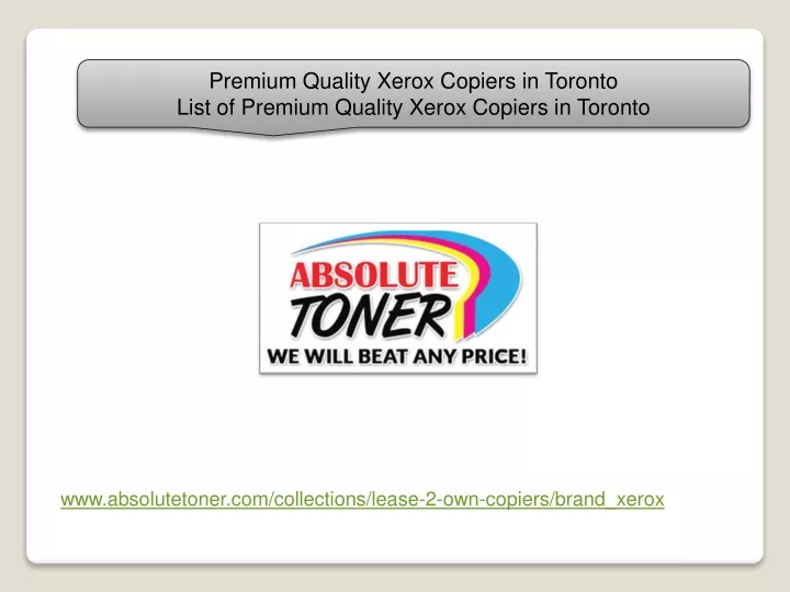premium quality xerox copiers in toronto list