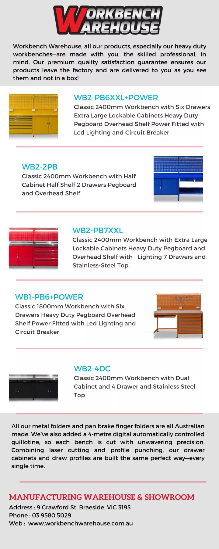 workbench warehouse all our products especially