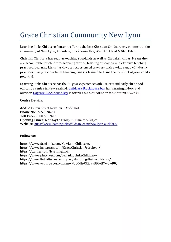 grace christian community new lynn